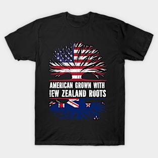 American Grown with New Zealand Roots USA Flag T-Shirt